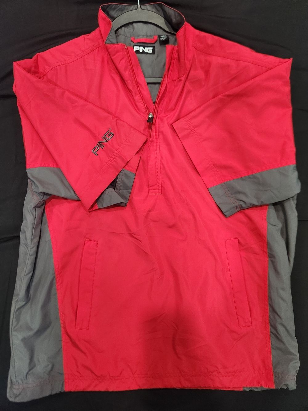 PING Red and Gray Men’s Half-Zip Windbreaker